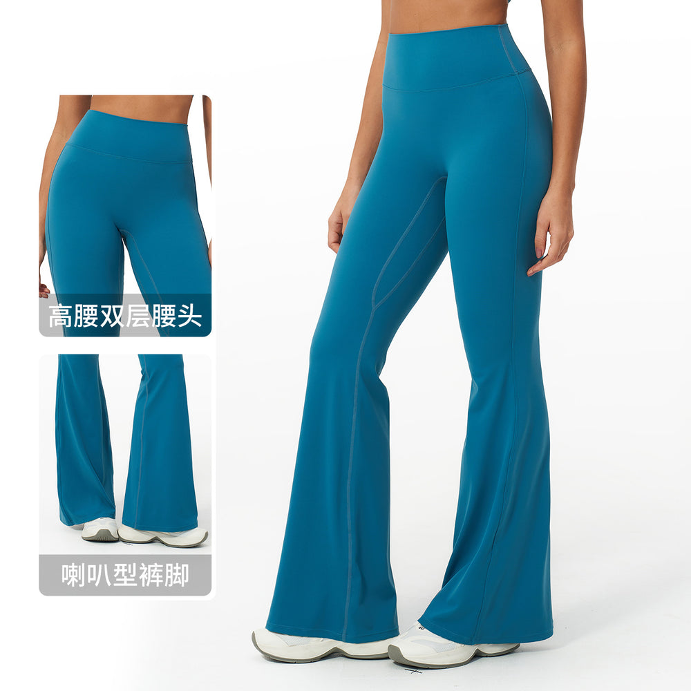 Seventy billion european and american style women's high-waisted, tight-fitting, wide-leg, slimming flare leggings for sports, running, and fitness - model 2551