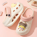 Adult women's thick bottom crocs women's new arrival non-slip beach heightening toe cap sandals slippers women's summeroutwear