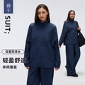 Women's activewear set: mesh panel breathable sun protection long sleeve top & relaxed fit active pants - 2 piece set