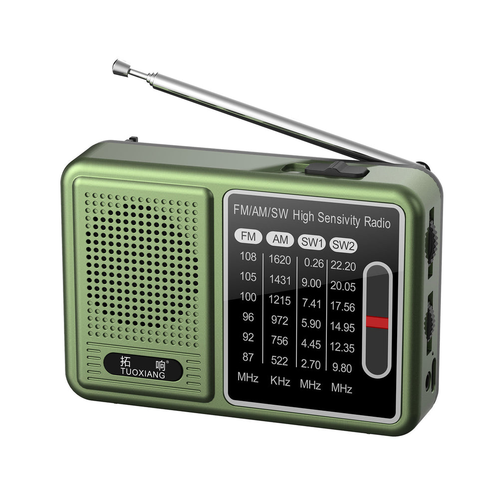 2025 new topsound-6677 mini portable elderly all-band card-inserting radio with rechargeable speaker