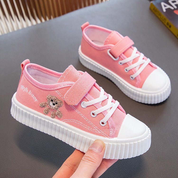 Korean version of children's canvas shoes 2025 summer new girls cloth shoes fashion boys board shoes soft soles boys classmates tide