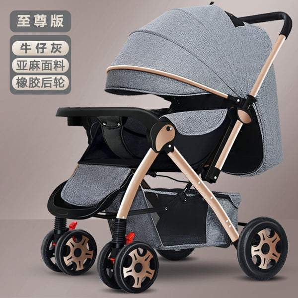 Baby stroller can sit and lie down, light two-way high landscape folding shock absorber, newborn baby stroller can be customized