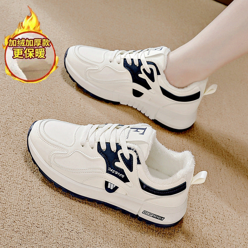 cotton shoes fleece-linedheattech genuine flats autumn winternew arrival soft bottom lightweight fashion sneakers women's shoes abrasion resistant