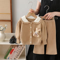 Girls' knit sweater set - new autumn/winter  collection - cartoon bear design, includes pants