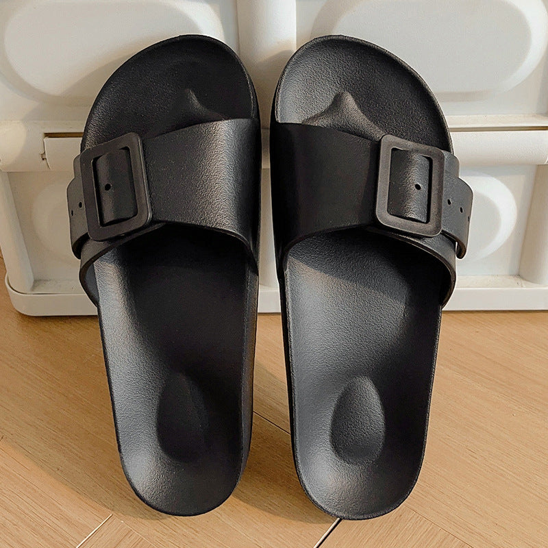 Boken large-size slippers women's new Korean version of sandals to wear outside, casual home one-word drag soft-soled comfortable sandals size 43