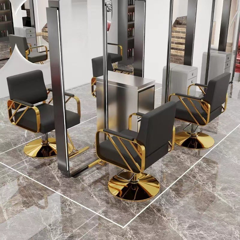 Barber shop chair hair salon special rotatable adjustable haircut chair hairdressing chair popular trendy store high-end perm and dyeing seat