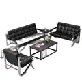 Modern minimalist iron art office sofa table and chair set - business reception sofa with center coffee table combination