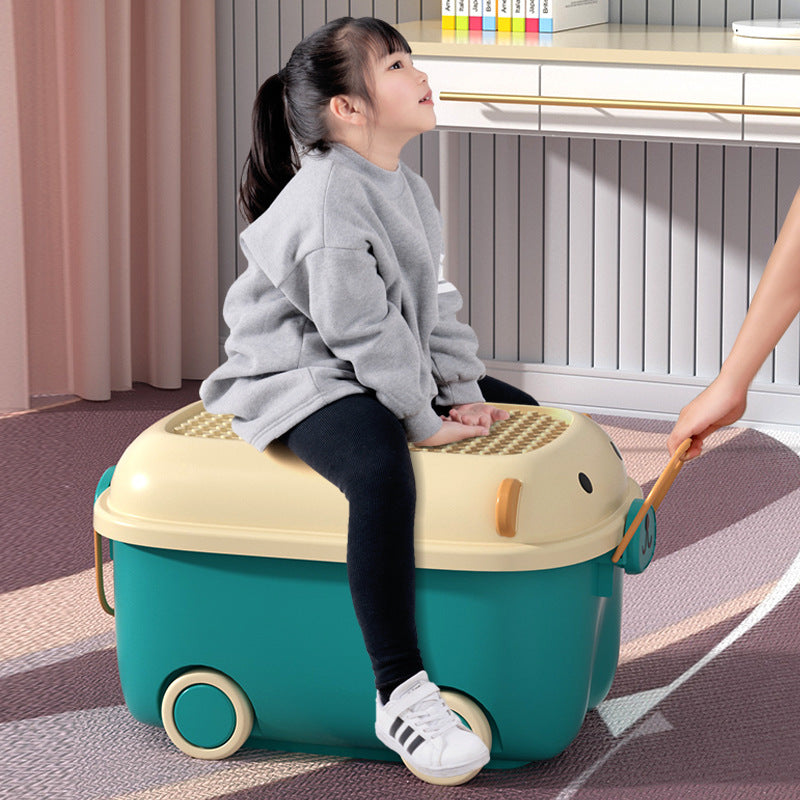 Kids toy storage box cute large capacity storage box plastic for home storage box baby clothes snack storage
