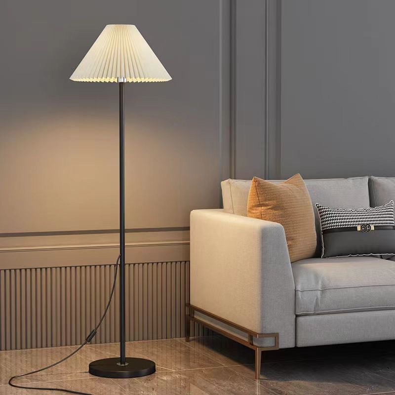 Pleated floor lamp bedroom living room french wabi-sabi style atmosphere american retro medieval sofa kids vertical table lamp