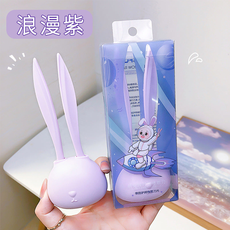 Cute rabbit eyebrow razor oem stainless steel blade eyebrow shaper women's eyebrow trimmer beauty tool eyebrow shaping comb anti-scratch