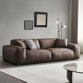 Personalized normcore summer picture big black cow full genuine leather first layer cowhide sofa living room tofu block straight retro style sofa