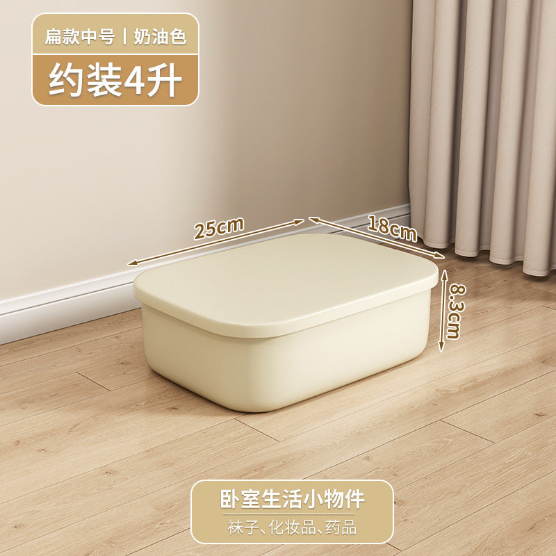 Cream Wind Storage Box Desktop Stationery Sundries Basket Toy Snack Organizing Box Portable Plastic Storage Box Wholesale