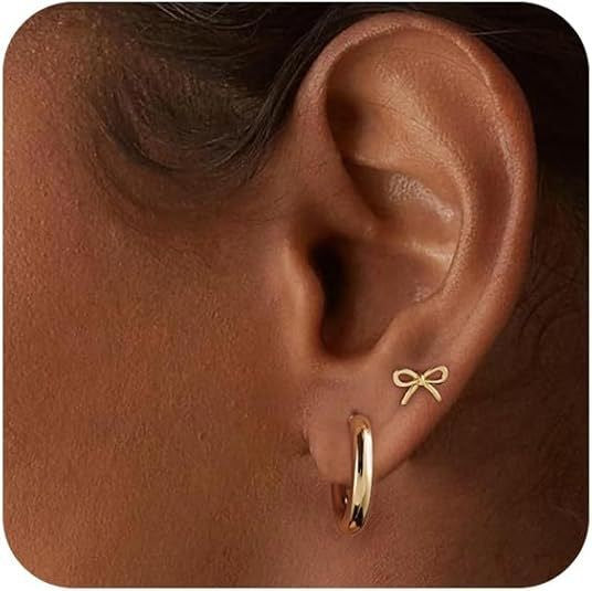 European and american electroplated brass gold-plated stud earrings - elegant, versatile butterfly hoop earrings - wholesale minimalist/ins style earrings