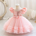 Ready-to-ship wholesale children's sequin dress, tulle cake princess dress, first birthday evening gown, girl dress