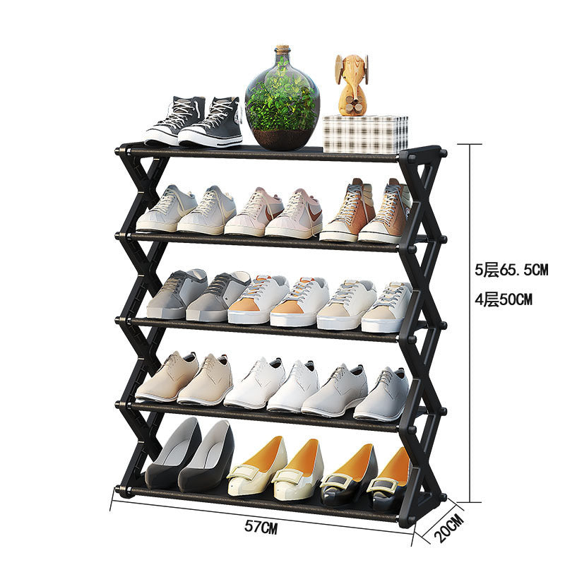 Shoe rack for home balcony storage rack dormitory x-shaped assembled shoe cabinet shoe rack multi-layer simple shoe rack