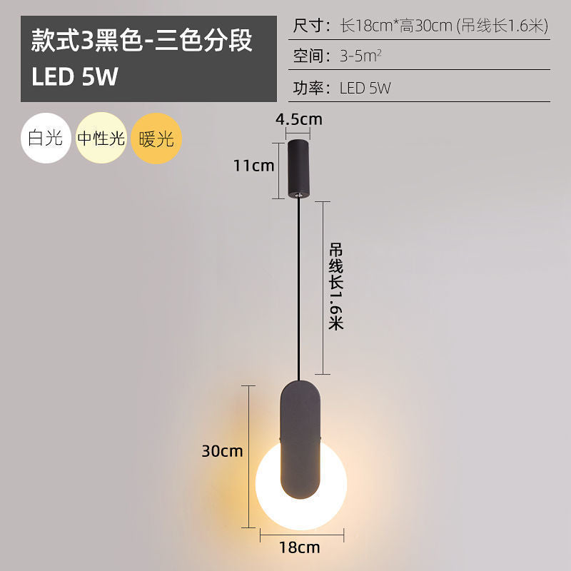 Chandelier bedside indoor bedroom lights ins Internet celebrities Nordic simple creative small personality restaurant bar lighting