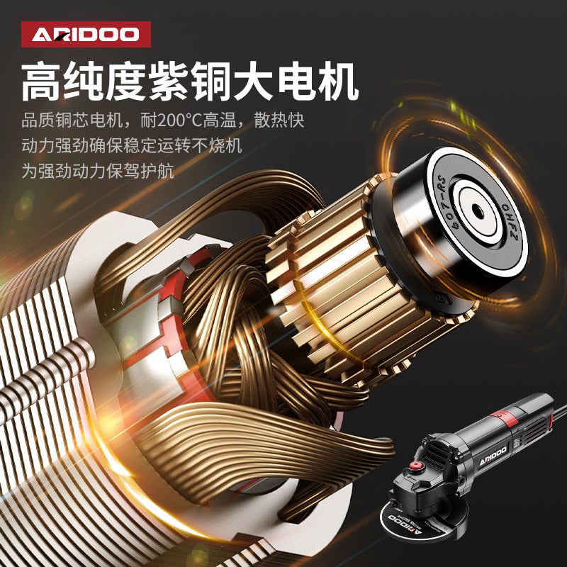 Airidun Angle Grinder Multifunctional Household Grinder Electric Hand Grinding Cutting Machine Handheld Polishing Machine