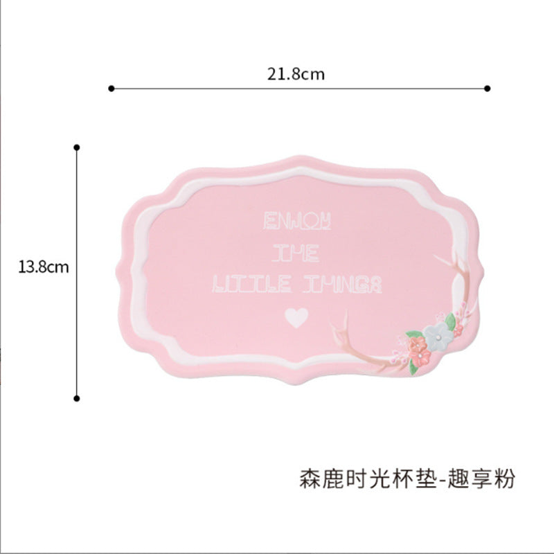 Car anti-slip mat pvc silicone coaster heat insulation pad decorative car creative cartoon interior center console organizer