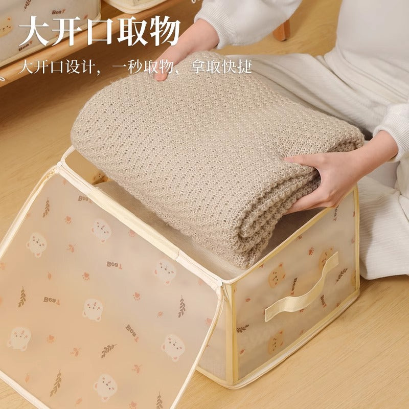 Clothes storage box Household large-capacity foldable storage box Pants layered finishing box Wardrobe storage artifact