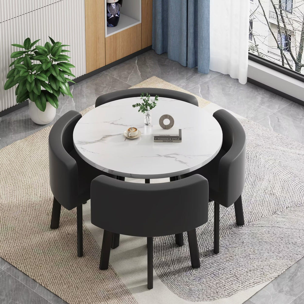 Scandinaviancasual negotiation table and chair combination commercial reception room imitation rock slab reception negotiation table in stock quick delivery dining table and chairs
