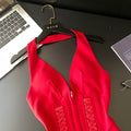 Fashion ins wear women's vest socialite niche accessible luxurysexyv neck halter strap silm backless short tops