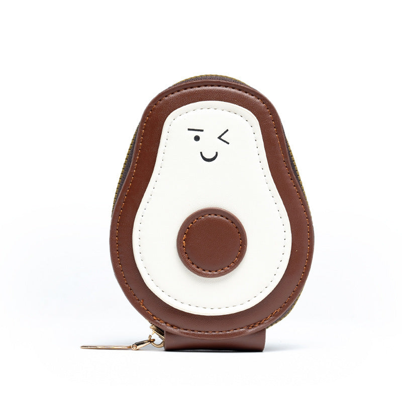 Organ card bag, certificate, new PU avocado mini cute change bag, multi-card storage, large-capacity bank card