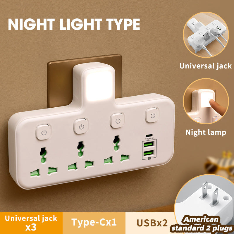 British standard hong kong version conversion plug pd fast charging usb with light multi-function converter singapore british standard european standard american standard