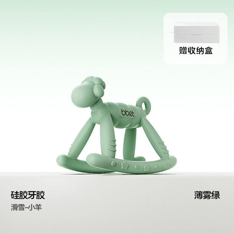 Teether baby teething stick food grade silicone soothing anti-eating hand toy handy gadget baby bite gum uv dustproof