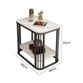 Italian light luxury modern slate side table small coffee table balcony living room for home small apartment casual suspended double-layer tea table