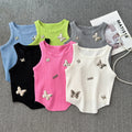 Petitesilmelegant butterfly short sleeveless vest suspender women's summersense of designniche style bottom shirt tops