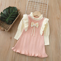 Girls' knitted sweater dress with bow detail - new autumn/winter  collection