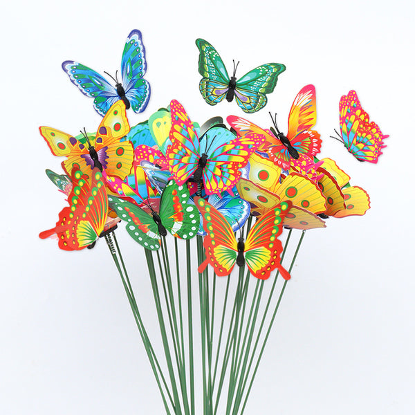 Luminous 7.5cm simulated butterfly outdoor garden decoration 3D three-dimensional PVC butterfly