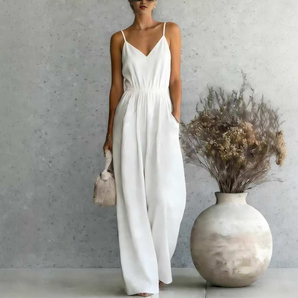 fashion cross-border hot style summer women's suspender one-piece casual wide-leg pants