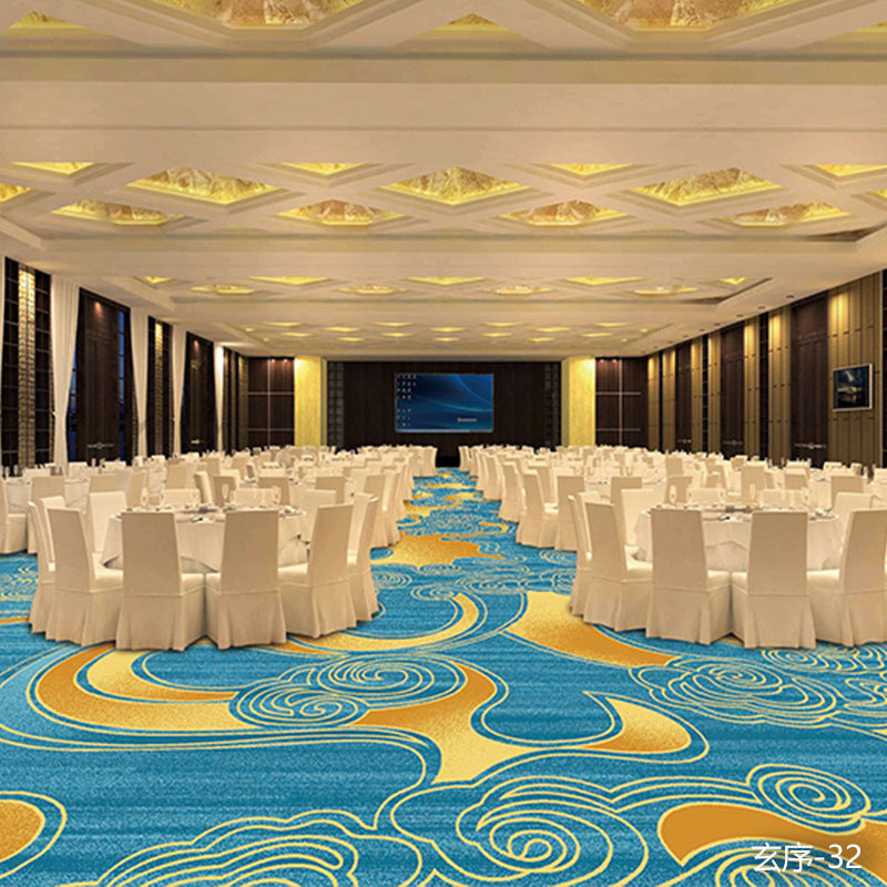 Professionally customized star-rated hotel carpet, banquet hall large area full coverage, reception conference hall wool nylon b1 carpet