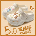 Blue floral white clogs