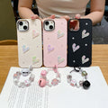 Suitable for apple 16pro metal photo frame pearl heart mobile phone case iphone7p/xr pure color protective cover