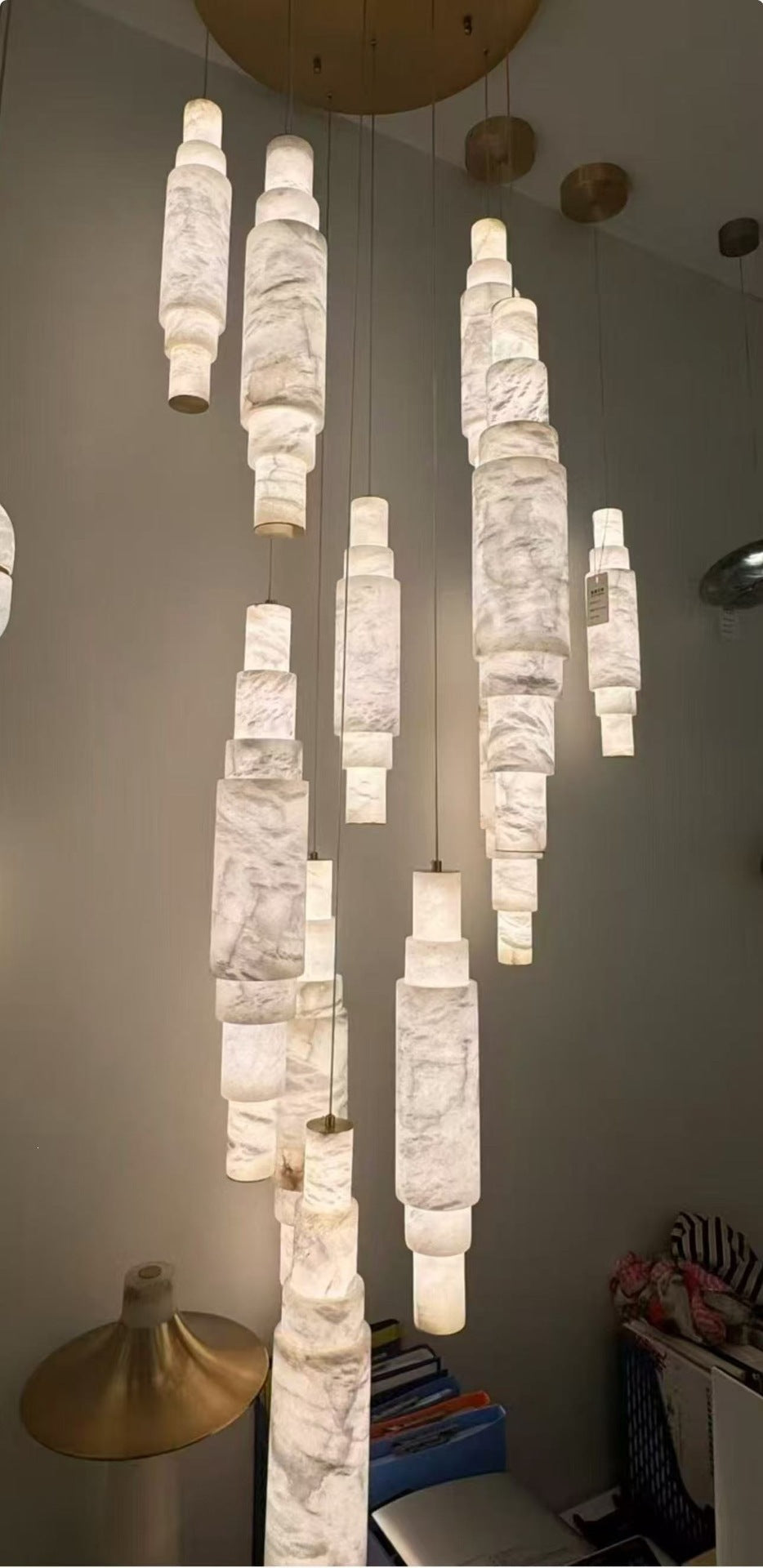 Spanish marble chandelier - modern minimalist bedroom bedside lamp - designer style for living room, dining room, and bar counter lighting