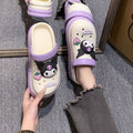 Cartoon cute crocs women's summer student indoor and outdoor wear shit-feeling thick soleheight-increasing non-slip toe cap sandals