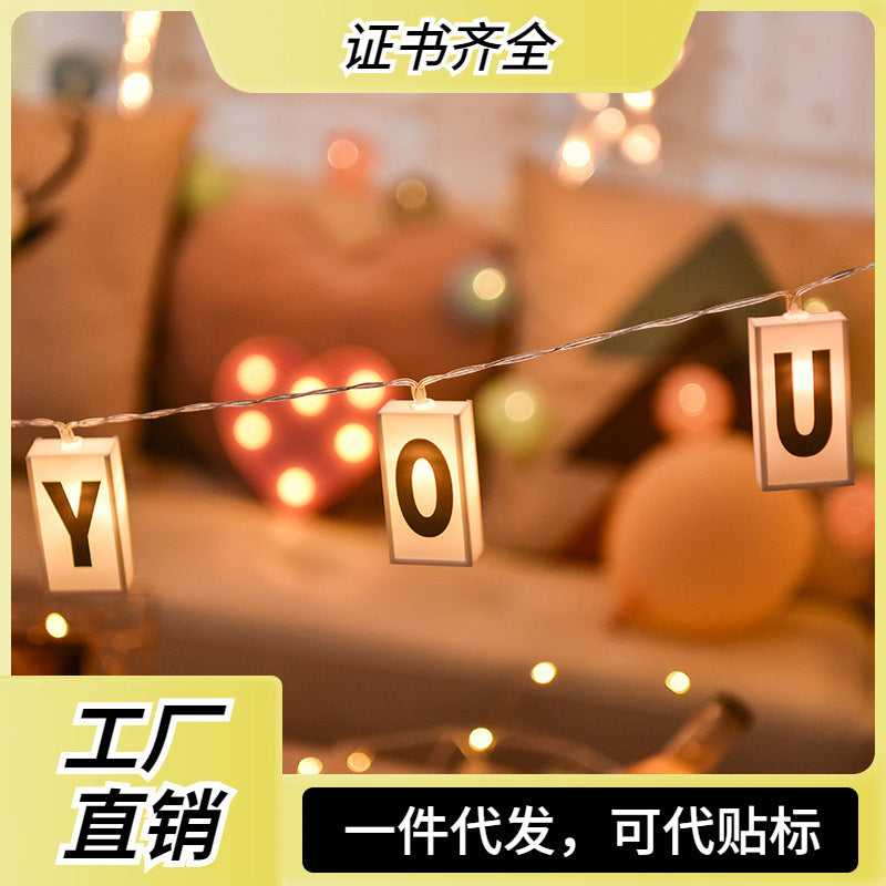 LED letter light box light string luminous letter puzzle string light Christmas decoration letter light box light string card lanterns