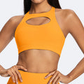 eco-friendly nylon high-stretch yoga set - versatile outdoor sports & fitness apparel with beautiful back design yoga bra