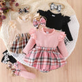 Children's clothingexportfashion cross-border children's clothinglong sleeves pit plaid dress