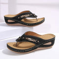 Temu cross-border new arrivalplus size women's wedge sandals fashion style gridscasualplaid polyurethane bottom
