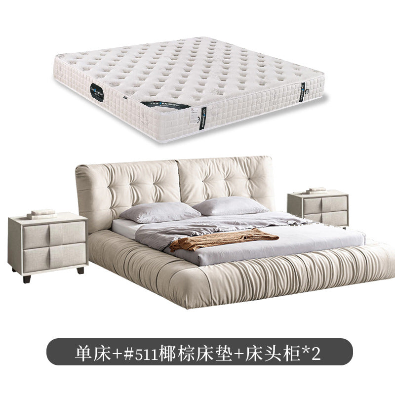 Cloud bed casual modern technology cloth wabi-sabi style accessible luxury bed master bedroom cream style designer fabric bed