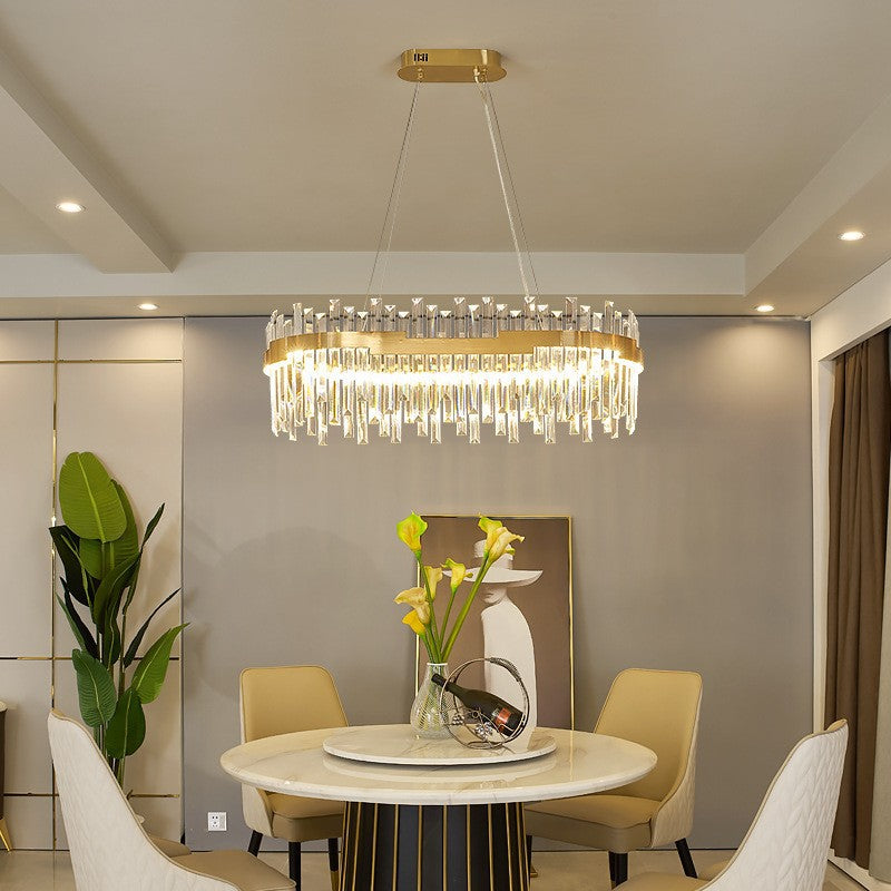 Crystal light luxury living room chandelier dining room master bedroom room lighting modern simple atmosphere bedroom crown high-end lamps