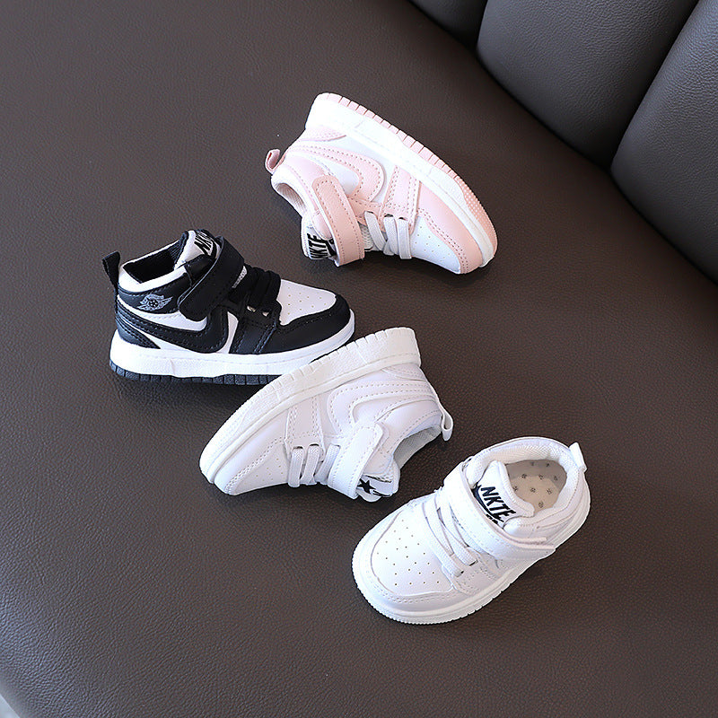 Boys' mid-top sneakers,  spring/autumn new collection, kids' casual shoes, toddler & baby sneakers, girls' shoes, white sneakers