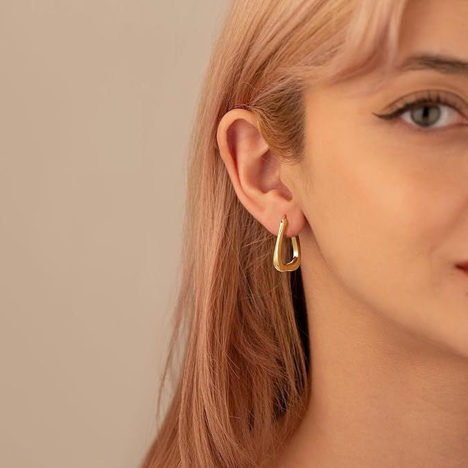 Luxury chic minimalist triangle earrings for women - titanium steel k-gold plated geometric studs