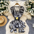 European and american style sleeveless blouse for women - summer mesh crossover neck with belt, asymmetrical design, mature and chic top