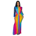C6952 cross-border   independent station fashionfashion women's pleated color matching casualdress length