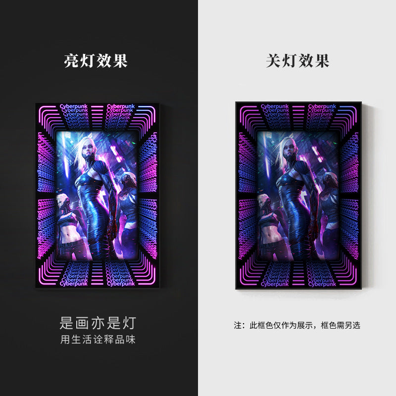 KTV box, private room, luminous hanging paintings, bar, pub, wall decoration painting, e-sports room, cyberpunk style mural