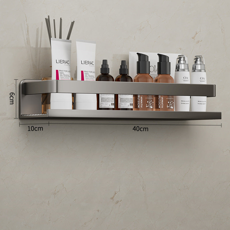 Removable and washable space aluminum bathroom rack Wall-mounted non-punching bathroom cosmetic storage rack Factory direct sales